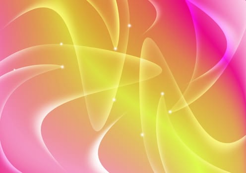 Pink and yellow abstract design with wavy and curve background