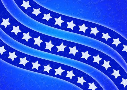 Flag, star with blue grunge background