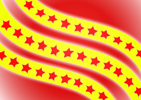 Flag, red star with red background