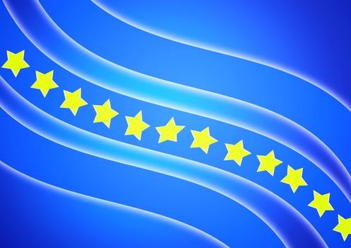 Flag, yellow star with blue background