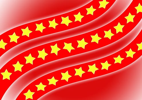 Flag, yellow star with red background