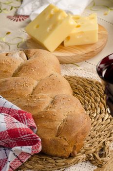 A loaf of challah bread, a Hanukkah classic