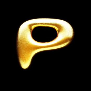 isolated golden letter
