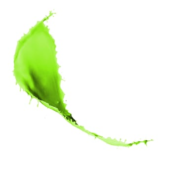 green paint splash isolated on white background