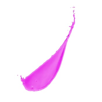 pink paint splash isolated on white background