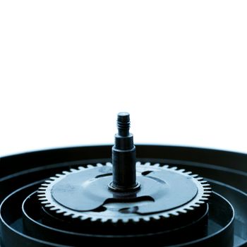 mechanical clock gear macro close up