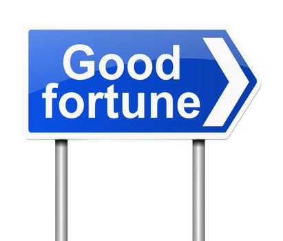 Illustration depicting a sign with a good fortune concept.