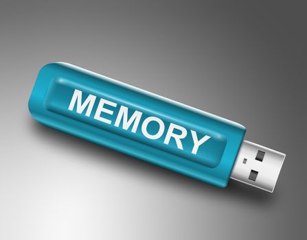 Illustration depicting a usb flash drive with a memory concept.