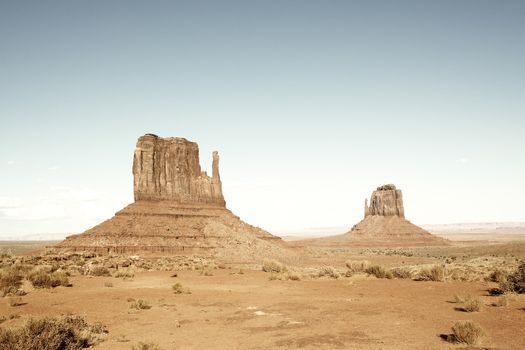 View of monument valley with special photographic processing