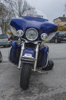 Every year in May there is a motorcycle meeting at Fredriksten fortress in Halden, Norway. In this photo Harley Davidson Electra Glide