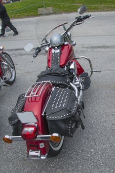 Every year in May there is a motorcycle meeting at Fredriksten fortress in Halden, Norway. In this photo Harley Davidson.