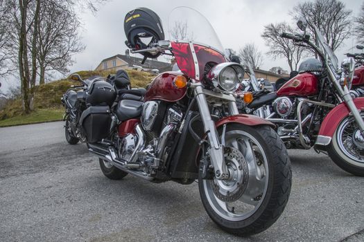 Every year in May there is a motorcycle meeting at Fredriksten fortress in Halden, Norway. In this photo, Honda