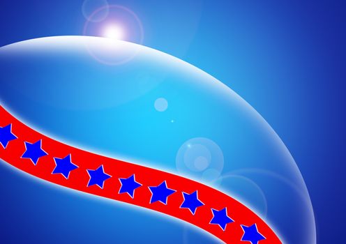 Blue star with blue background, flag