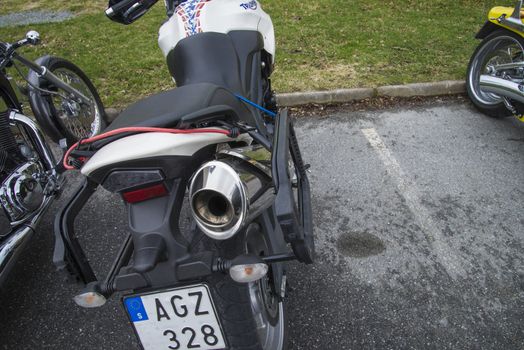 Every year in May there is a motorcycle meeting at Fredriksten fortress in Halden, Norway. In this photo Triumph Tiger 1050.