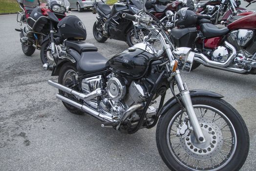 Every year in May there is a motorcycle meeting at Fredriksten fortress in Halden, Norway. In this photo, Yamaha Drag Star 1100
