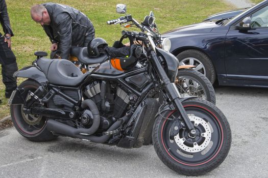 Every year in May there is a motorcycle meeting at Fredriksten fortress in Halden, Norway. In this photo Harley Davidson Night Rod