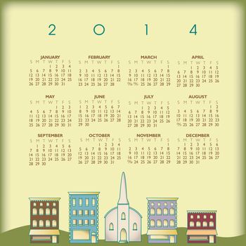2014 Creative Small Town Calendar for Print or Web