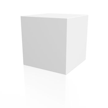 White box. 3d render isolated on white background