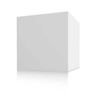 White box. 3d render isolated on white background