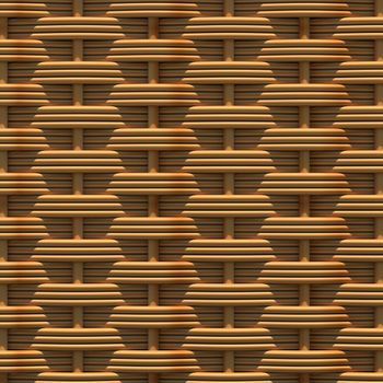 Woven rattan with natural patterns. The 3d render