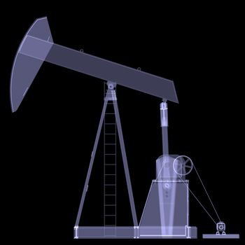 Oil pump. X-ray. 3d render isolated on a black background