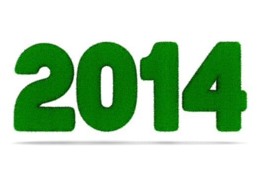 2014 new year. Isolated 3D image
