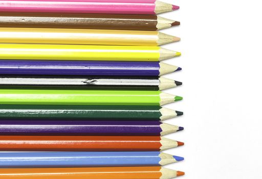 Colour pencils isolated on white