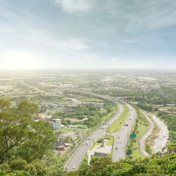 Famous Chiang Wei-shui highway across the Yilan plain in Taiwan, Asia.