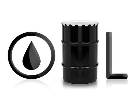 Oil and Petroleum Barrel on white isolated background. (with clipping work path)