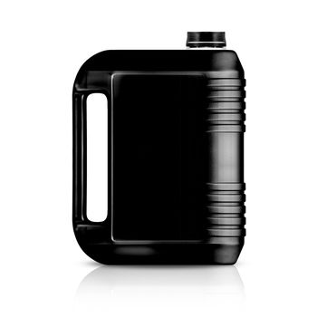 Black plastic gallon, jerry can isolated on a white background. (with clipping work path)