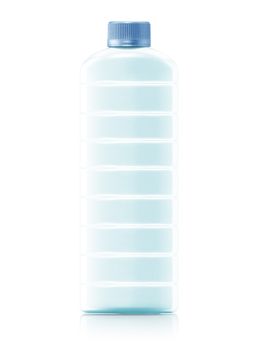 Blue Plastic Bottle isolated on white background . (with clipping work path)
