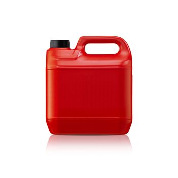 Red plastic gallon, jerry can isolated on a white background. (with clipping work path)