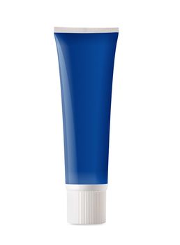 Blue tube isolated on white background . (with clipping work path)