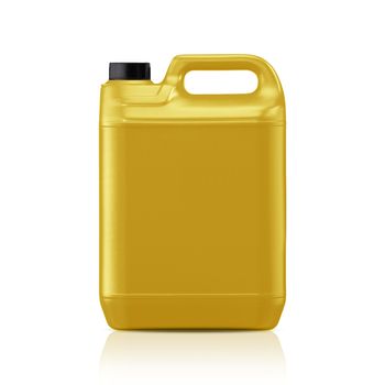 Yellow plastic gallon, jerry can isolated on a white background. (with clipping work path)