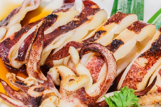 Grilled squid with soy sauce