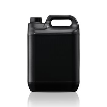 Black plastic gallon, jerry can isolated on a white background. (with clipping work path)