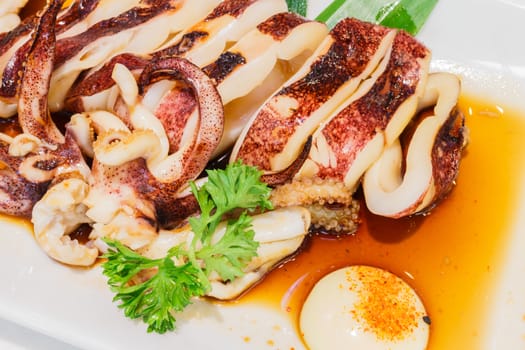 Grilled squid with soy sauce