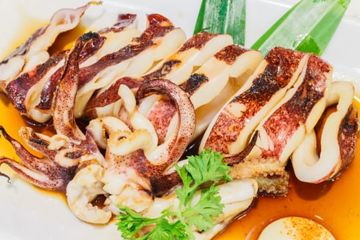 Grilled squid with soy sauce