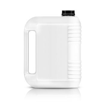 White plastic gallon, jerry can isolated on a white background. (with clipping work path)