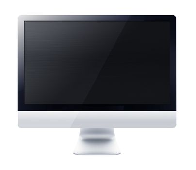 Black LCD tv screen hanging on a wall . (with clipping work path)