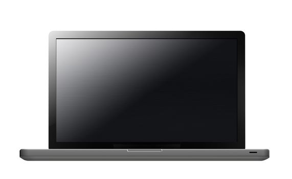 Laptop with blank screen isolated on white. Can be used with custom images. (with clipping work path)