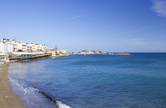 Seashore of Hersonissos, touristic place in Crete