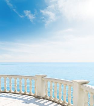 view from the balcony to sea under clouds