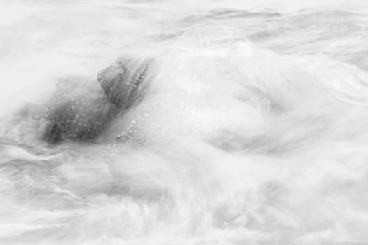 Black & White rocky seascape scene