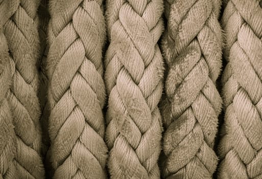 old frayed boat rope