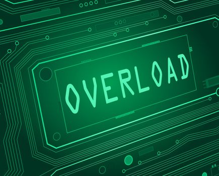 Abstract style illustration depicting printed circuit board components with an overload concept.