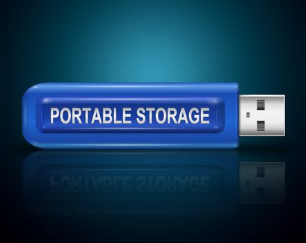 Illustration depicting a usb flash drive with a portable storage concept.