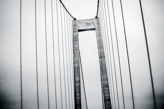 Big bridge perspective in black and white