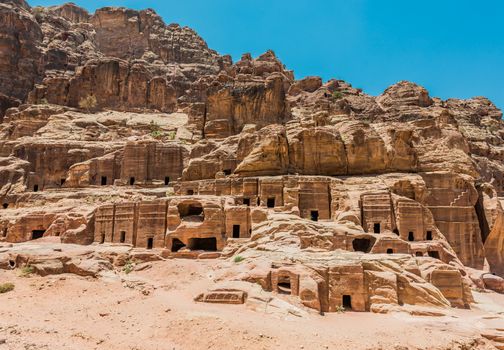 Street of Facades in nabatean petra jordan middle east