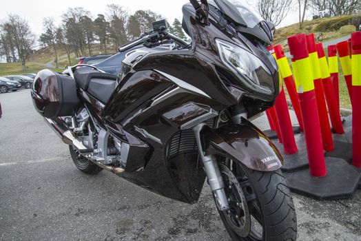 Every year in May there is a motorcycle meeting at Fredriksten fortress in Halden, Norway. In this photo Yamaha FJR1300 which is a sport touring motorcycles.